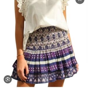 Sea New York Purple and Cream Mini Skirt